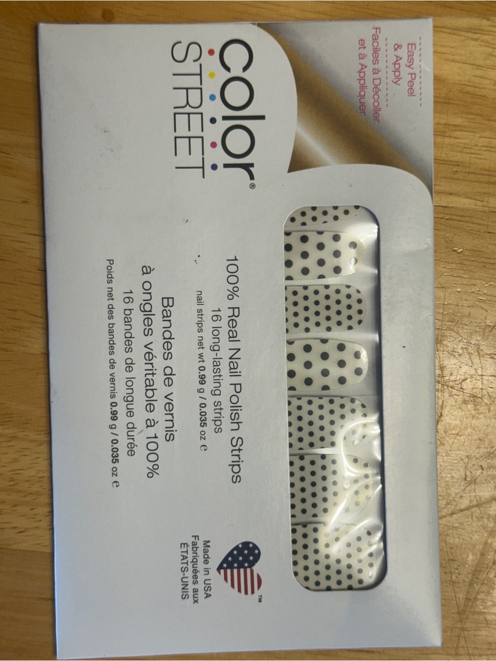 Color Street Polka Dot Nail Strips - Clear with Black Dots Polka Dot-Com